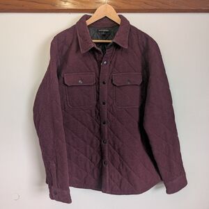 Banana Republic Shacket Shirt Jacket Men's Large Quilted Maroon Spring 2015